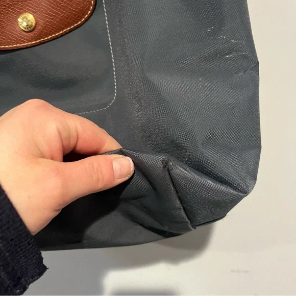 LONGCHAMP Le Pliage Tote bag Charcoal gray Canvas Small - Picture 7 of 11